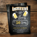 Search for beer 50th birthday invitations Chalkboard