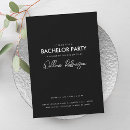 Search for black and white bachelor party invitations Formal