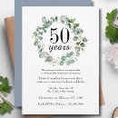 Search for blue gold 50th wedding anniversary invitations Watercolor