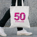 Search for 50th birthday tote bags Pink