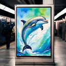 Search for blue dolphins posters Watercolor