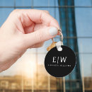 Search for black and white key rings Initials