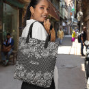 Search for unique floral bags Black and white