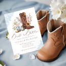Search for blue cowboy boots baby shower invitations Western