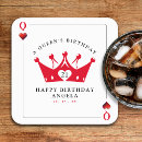 Search for playing cards coasters Queen of hearts