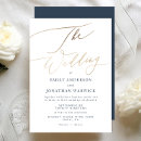 Search for blue gold and white wedding invitations For her