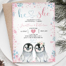 Search for penguin gender reveal invitations He or she