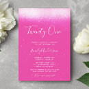 Search for hot pink 21st birthday invitations Chic
