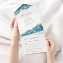 Search for aqua and gold wedding invitations Geode