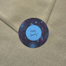 Search for purple flowers round stickers Blue and purple