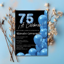 Search for blue 75th birthday invitations Script typography