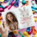 Search for little bunny birthday invitations Pink