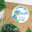 Search for dinosaur birthday thank you stickers Watercolor