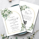 Search for gold script wedding invitations Eucalyptus