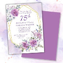 Search for rose 75th birthday invitations Watercolor