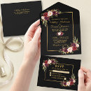 Search for black and burgundy invitations Watercolor burgundy floral