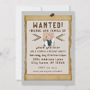 Search for wanted poster birthday invitations Wild west