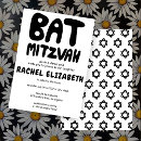 Search for black white bar bat mitzvah invitations Star of david