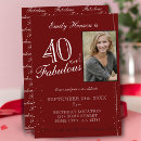 Search for 40 and fabulous invitations Red