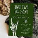 Search for skeleton birthday invitations Bad two the bone