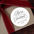 Search for black and white round stickers Merry christmas