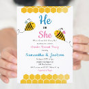 Search for honey bee gender reveal invitations He or she