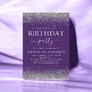Search for purple and silver birthday invitations Adult