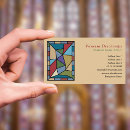 Search for stained glass business cards Vintage