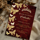 Search for elegant red and gold birthday invitations Butterfly