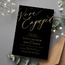 Search for black and gold engagement party invitations Modern