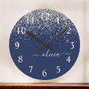 Search for silver and blue clocks Modern