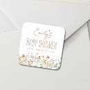 Search for baby shower square stickers Botanical