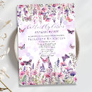 Search for purple butterfly baby shower invitations Wildflowers