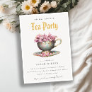 Search for teacup bridal shower invitations Botanical