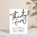 Search for modern 35th birthday invitations Black and white