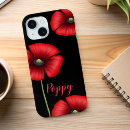 Search for poppy flower iphone cases Black