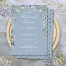 Search for dusty blue floral rehearsal dinner invitations Script calligraphy