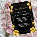 Search for save the date 50th birthday invitations Black and gold