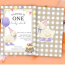 Search for lucky one 1st birthday invitations Gender neutral