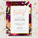 Search for floral 40th birthday invitations Typography