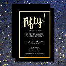 Search for black and gold foil invitations Milestone