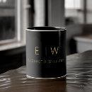 Search for monogram black gold mugs Sophisticated classy