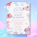 Search for underwater invitations Pink axolotl party