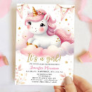 Search for magical unicorn baby shower invitations Blush pink