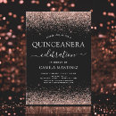 Search for black rose gold quinceanera invitations Glitter