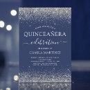 Search for blue and silver quinceanera invitations Girly