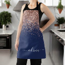 Search for navy blue and gold aprons For her
