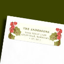 Search for holly leaves return address labels Elegant