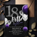 Search for purple balloons birthday invitations Script