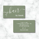 Search for sage green business cards Hair salon
